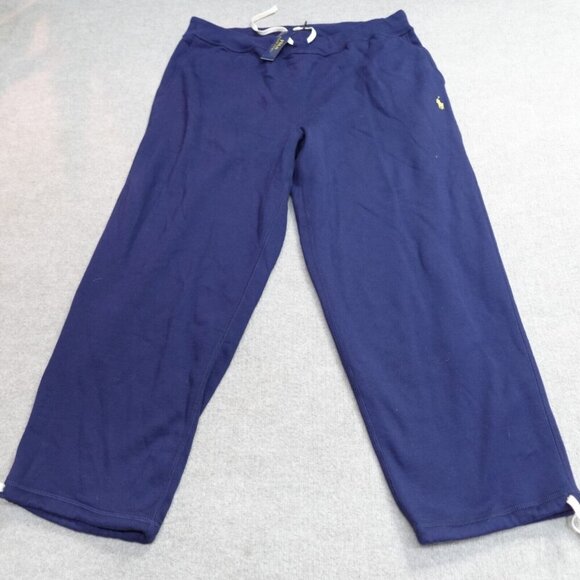 Polo Ralph Lauren Pants 2XB Blue Solid Sweatpants Cinch Cuff NEW - Picture 1 of 9